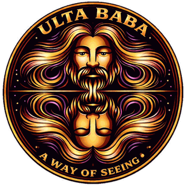 Ulta Baba, a way of seeing. A seal with a calm face mirrored upside down.